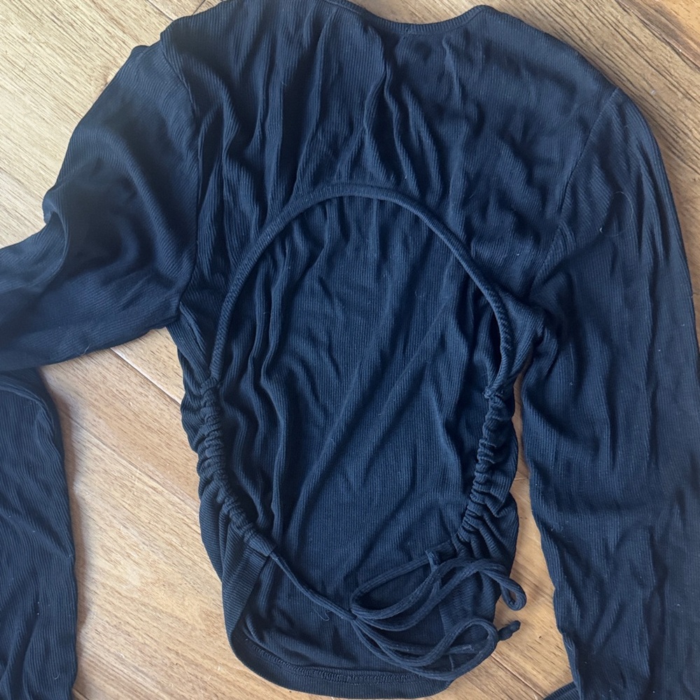 Cotton Candy Elegant Black Long Sleeve Bodysuit - Picture 3 of 3